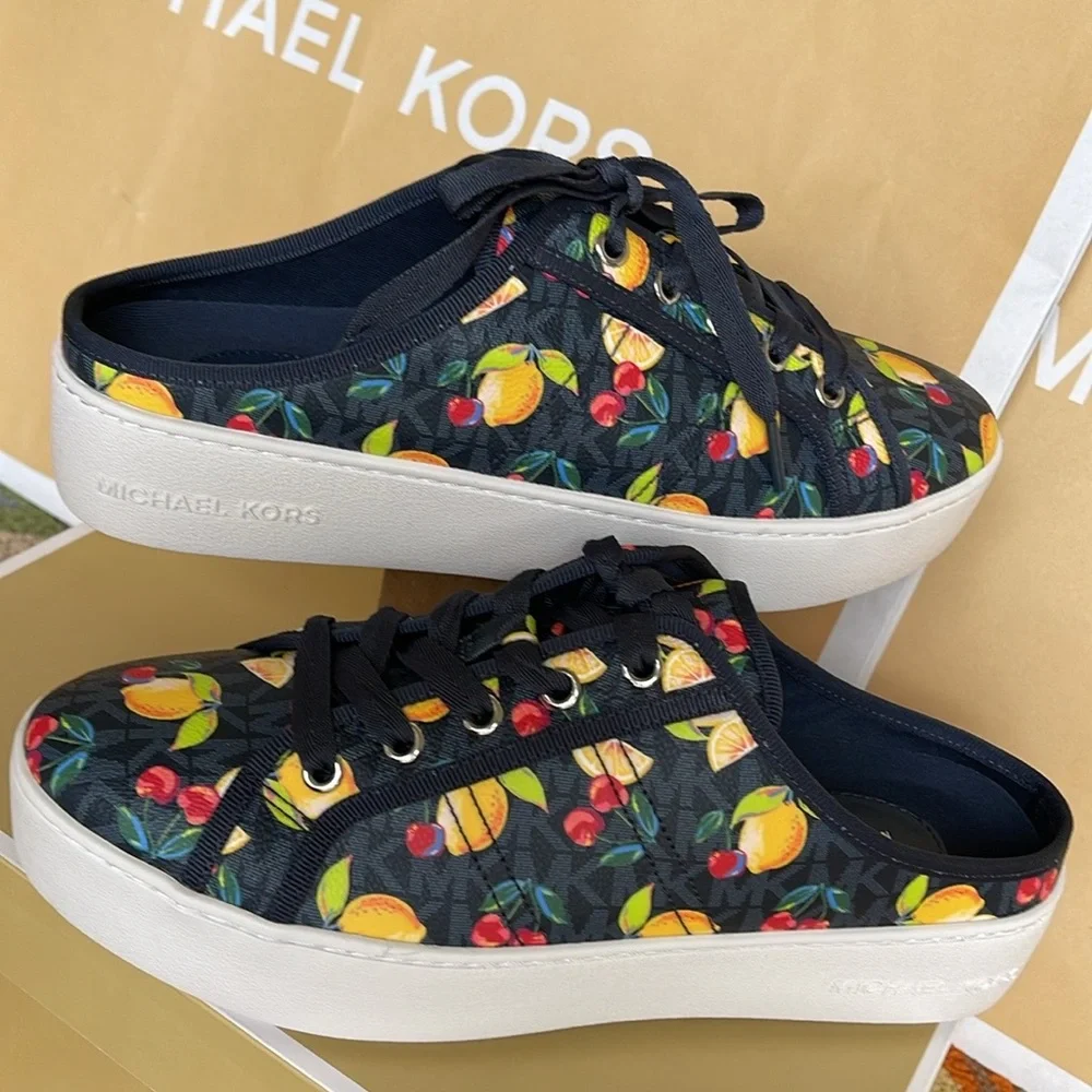 Michael Kors POPPY SLIDE SNEAKERS FRUIT PAINT MK SIG SM 49T4POFP1Q Platforms